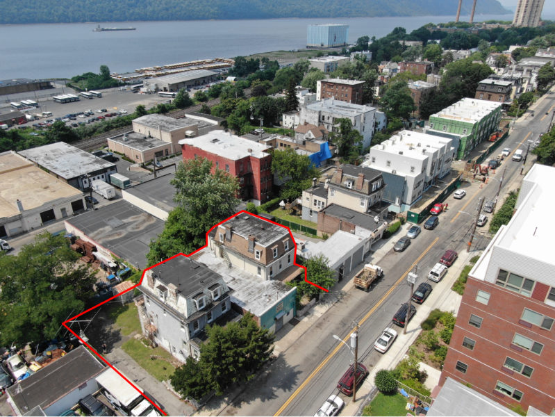 aerial view of redevelop site for sale at maltz auctions in new york